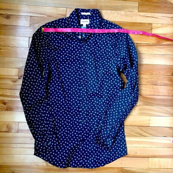 frank & oak laurier floral print button-up men’s shirt with stretch size s - Picture 2 of 4